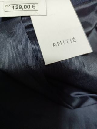 abrigo nuevo azul marino talla M/L  