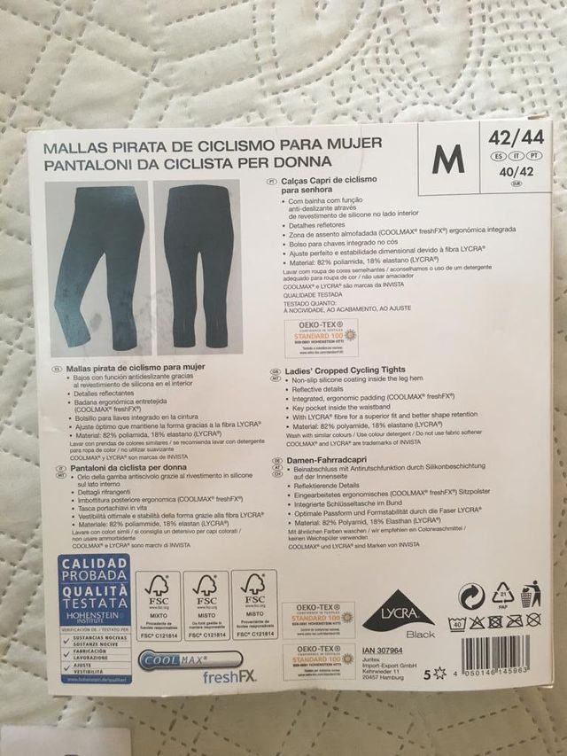 Malla pirata de ciclista  para mujer 