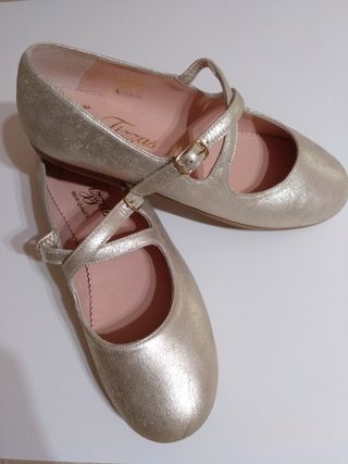 Zapato comunión oro talla 36