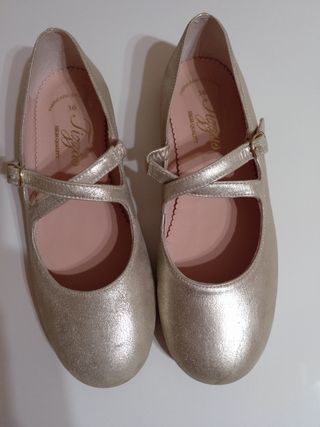Zapato comunión oro talla 36