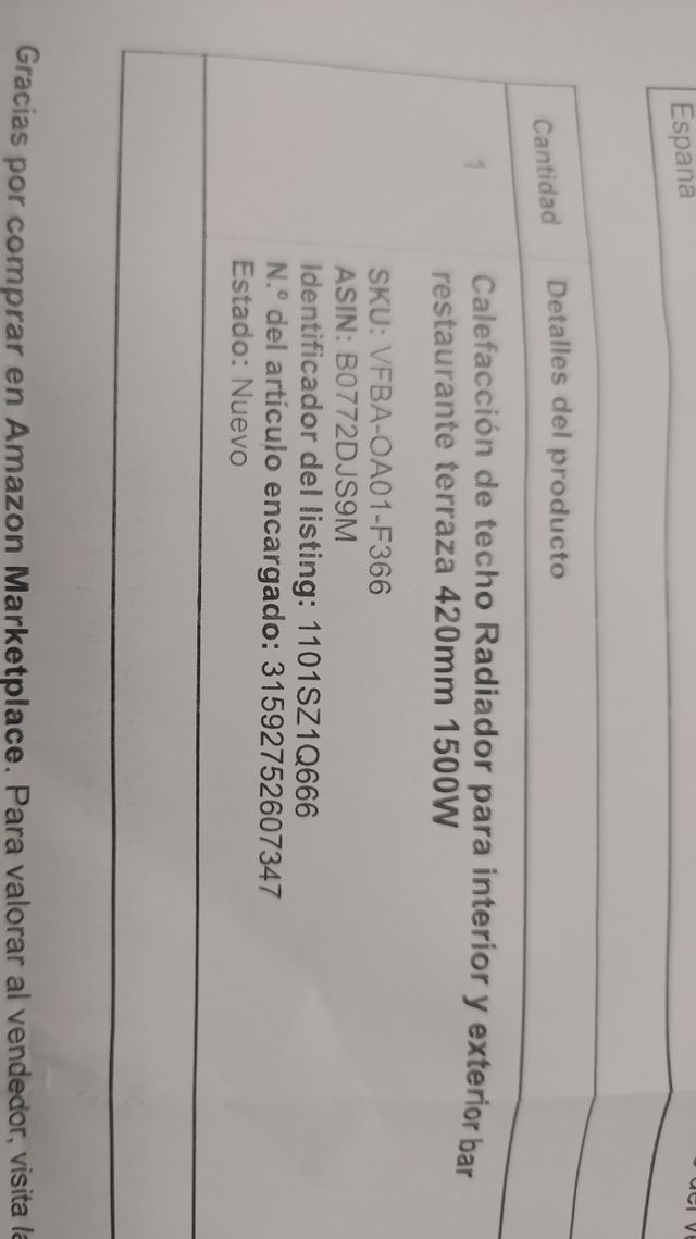 Calefactor techo bajo consumo.