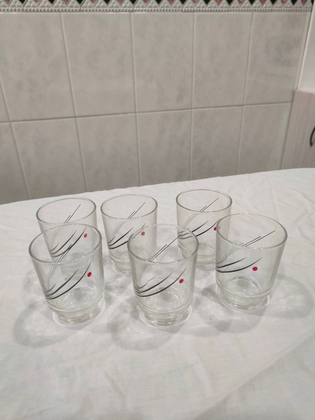 Libbey vasos vintage EE.UU estilo japonés flores