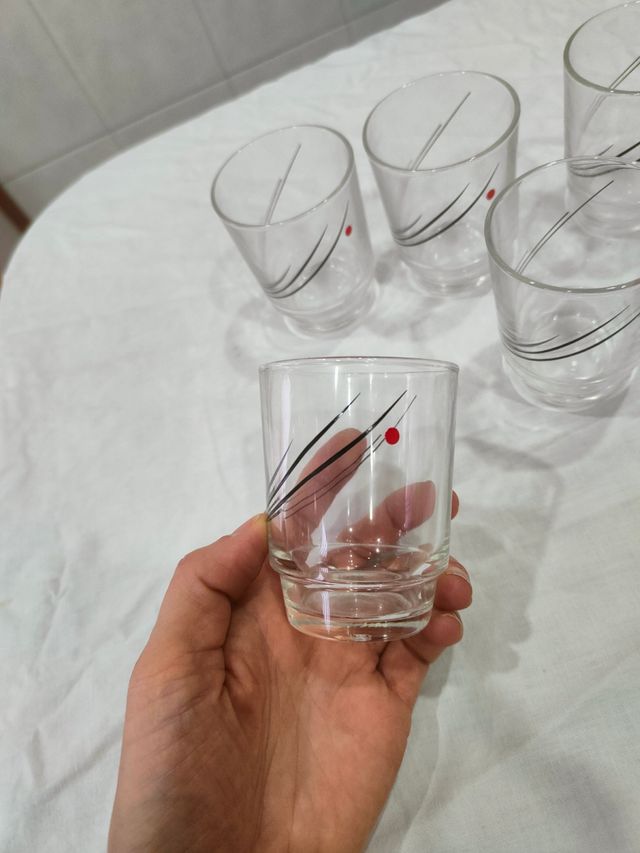 Libbey vasos vintage EE.UU estilo japonés flores
