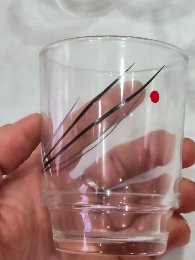 Libbey vasos vintage EE.UU estilo japonés flores