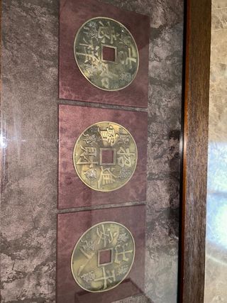CUADRO DE MONEDAS ANTIGUAS CHINAS DE LA FORTUNA
