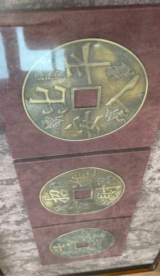 CUADRO DE MONEDAS ANTIGUAS CHINAS DE LA FORTUNA