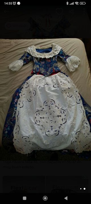 vestido traje fallera talla  34 36 