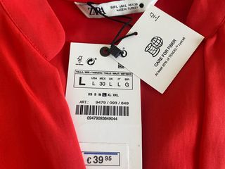 Blusa Zara, oversize L, rojo coral. Preciosa ¡¡¡