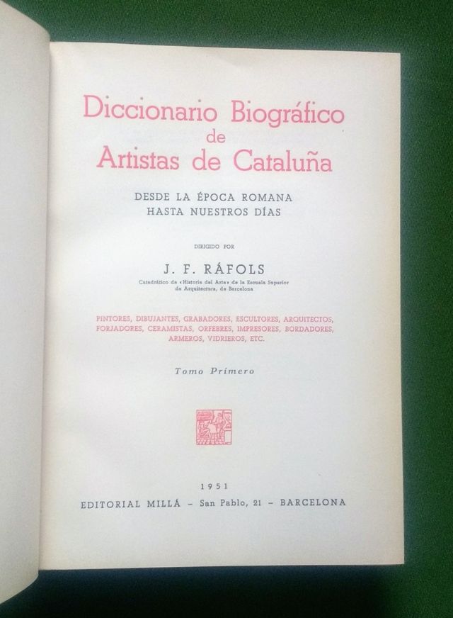 diccionario biográfico de artistas de Cataluña