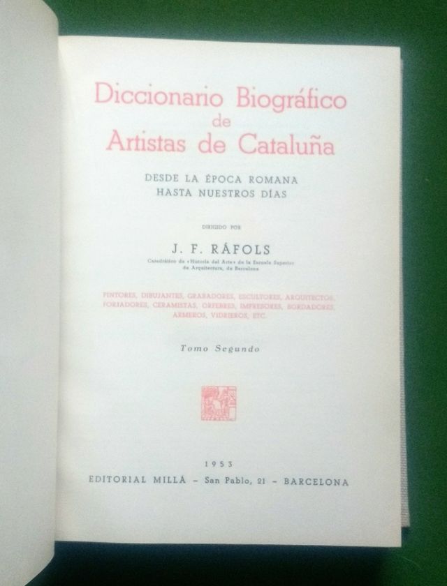 diccionario biográfico de artistas de Cataluña