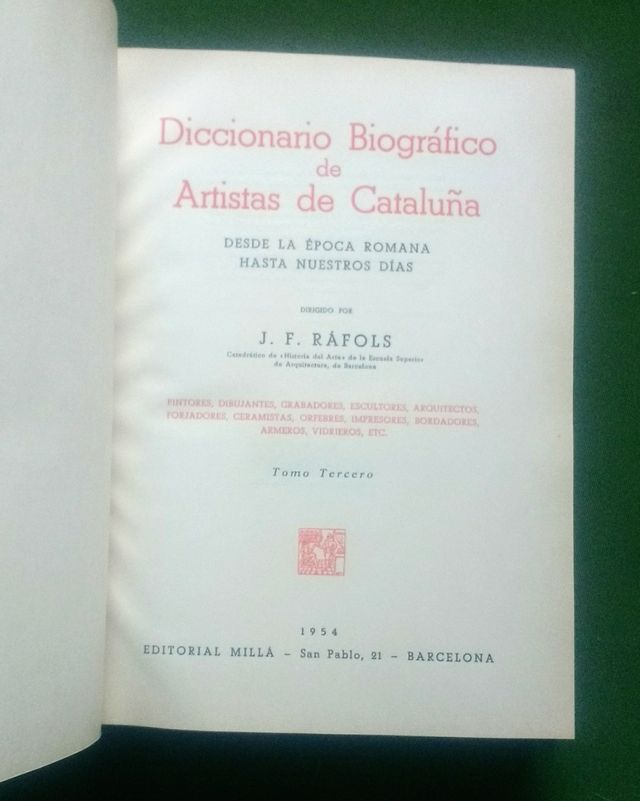 diccionario biográfico de artistas de Cataluña
