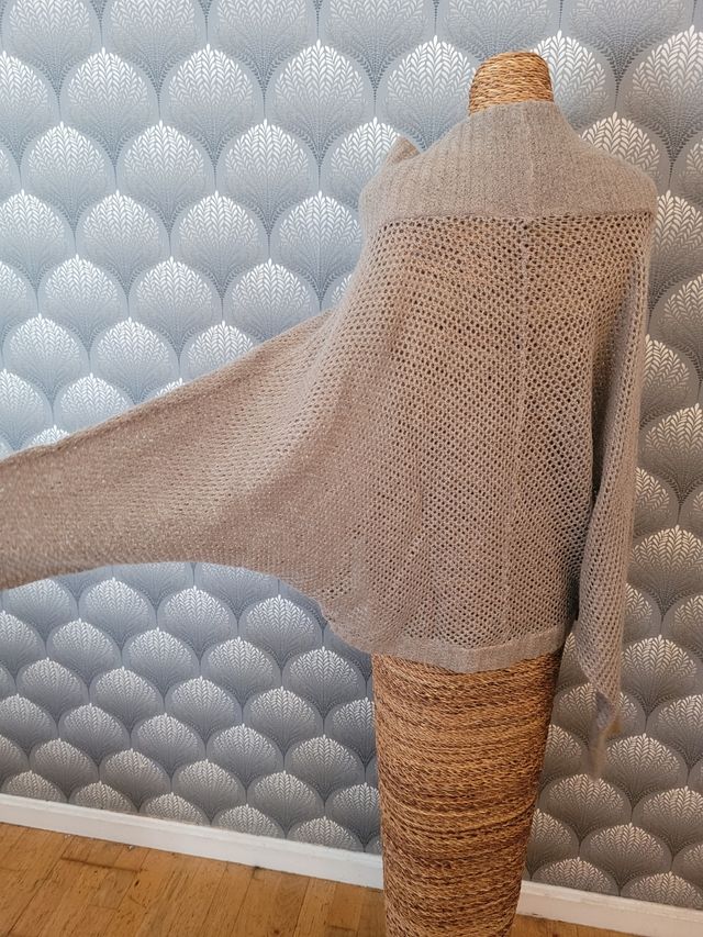 Jersey punto lana cuello alto mangas murciélago M