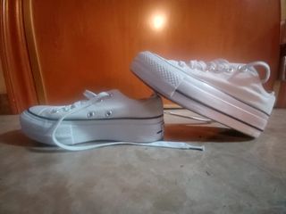 Converse plataforma blancas