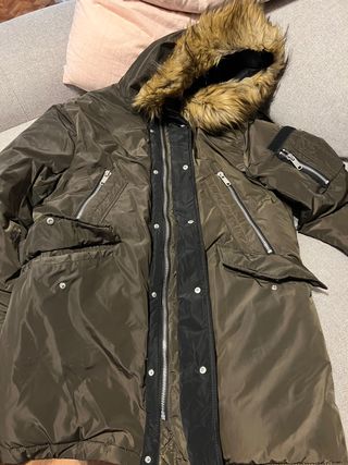 Abrigo Zara pluma talla M-L perfecto estado