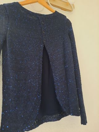 ¡¡¡OFERTA!!! Jersey Lentejuelas Azul Marino T.S