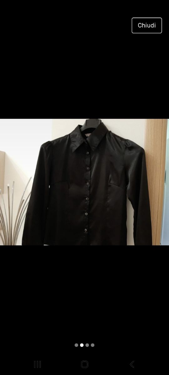 camicia raso nera avvitata