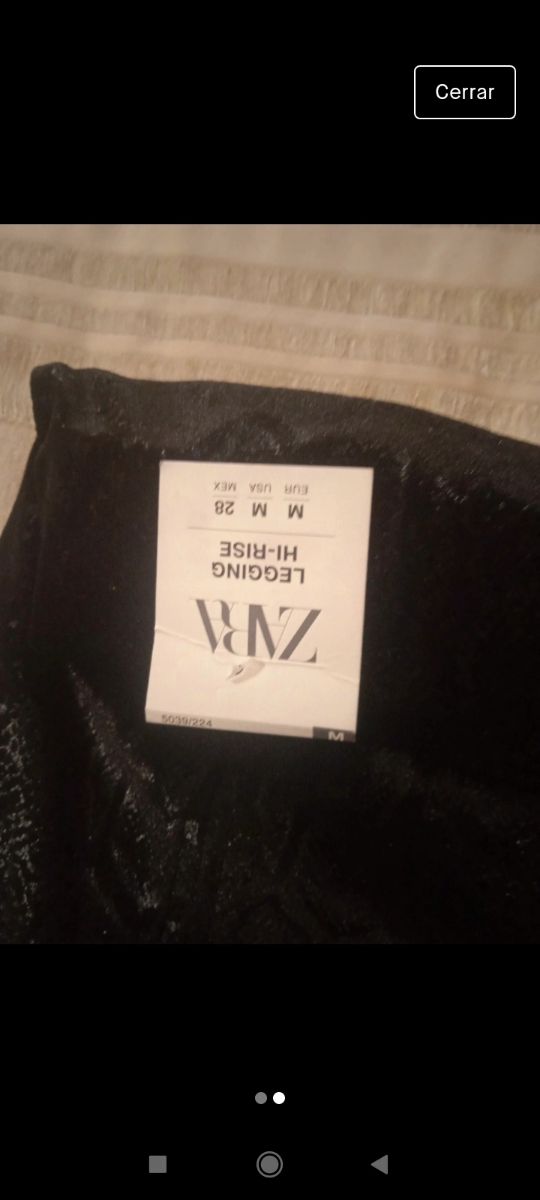 Pantalón fiesta negro aterciopelado Zara