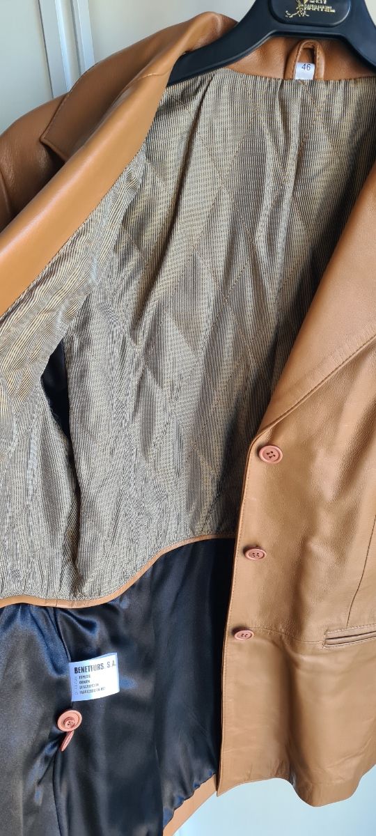 Cazadora piel cuero mujer