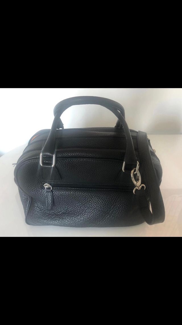 Borsa in pelle nera Made in Italy