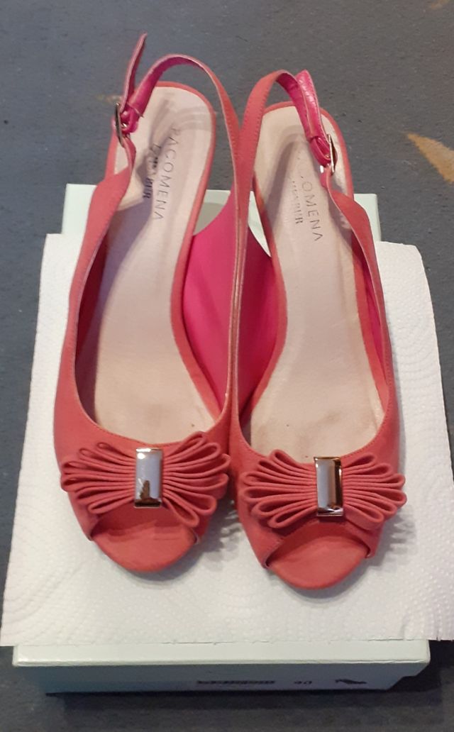 Sandalias de fiesta rosa coral T 40