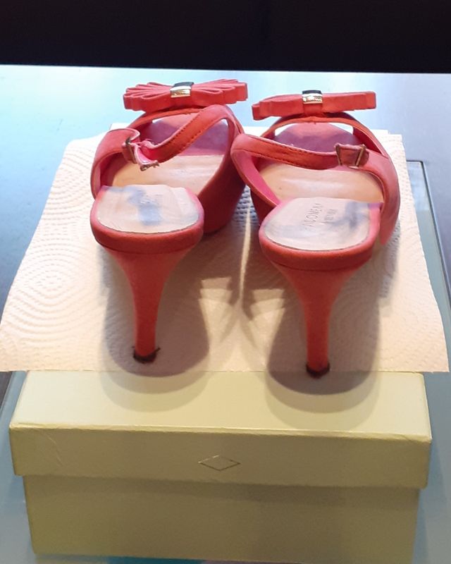 Sandalias de fiesta rosa coral T 40