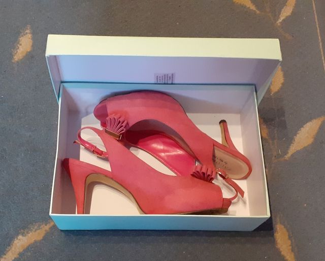 Sandalias de fiesta rosa coral T 40