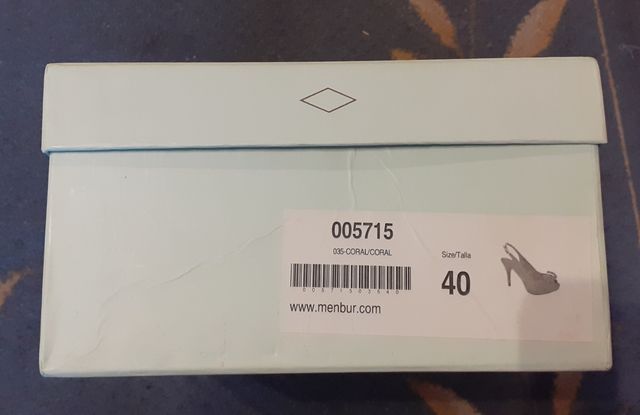 Sandalias de fiesta rosa coral T 40