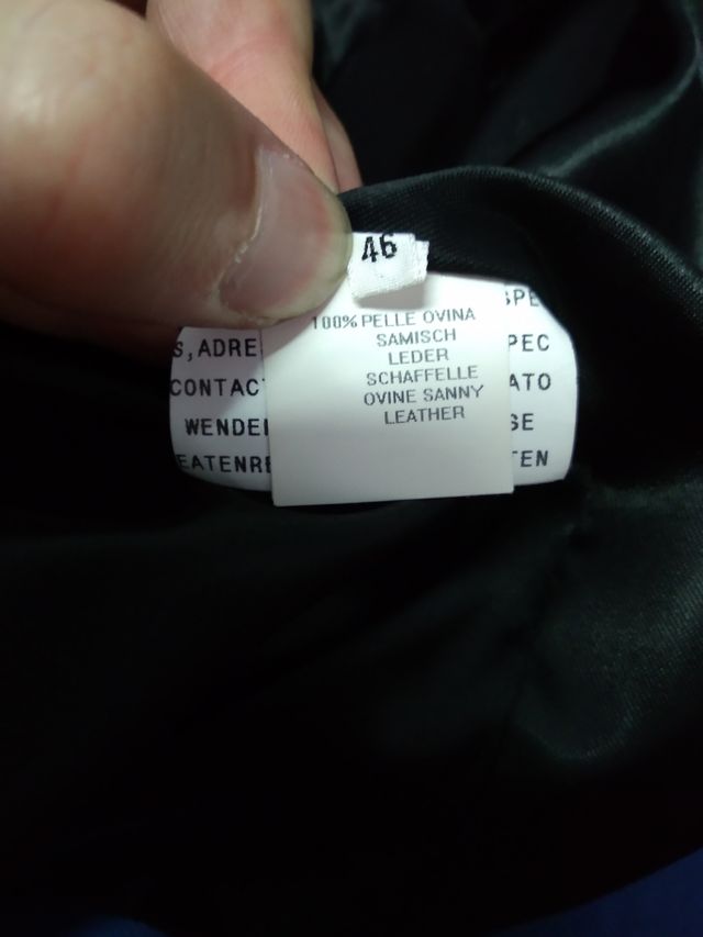 Traje Falda Piel Ovina Negro Pancaldi