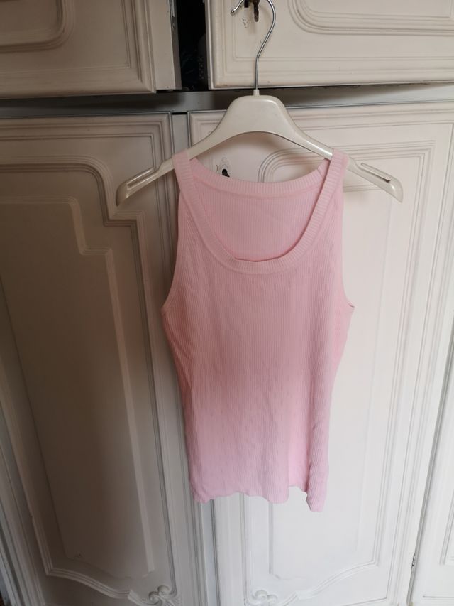 canotta donna rosa semplice maglina 