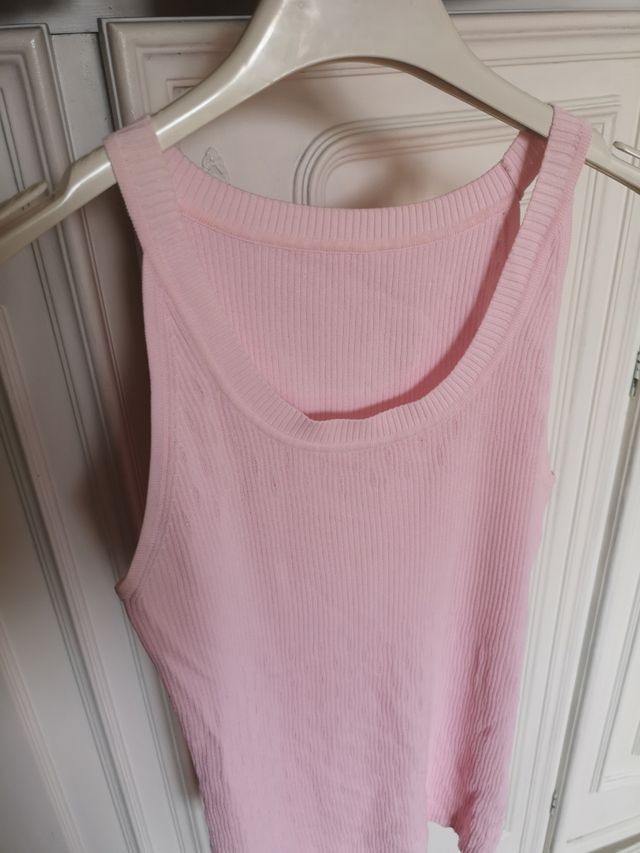 canotta donna rosa semplice maglina 