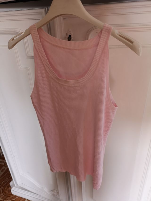 canotta donna rosa semplice maglina 