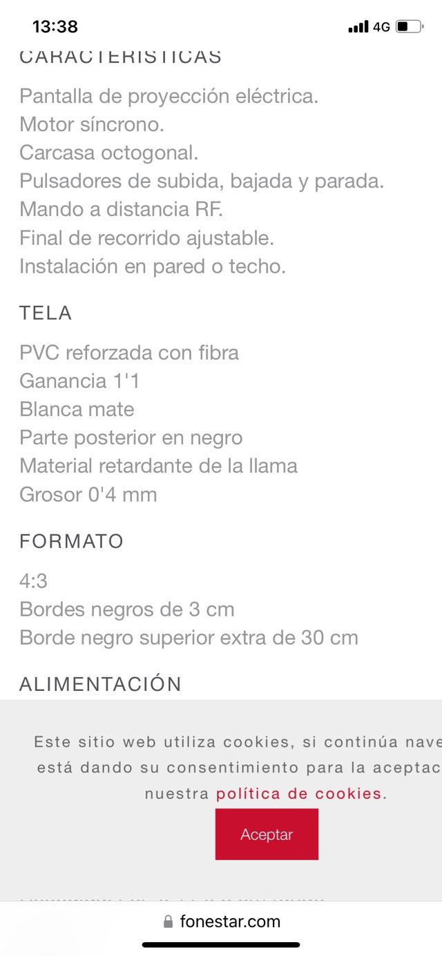 Pantalla proyector eléctrica