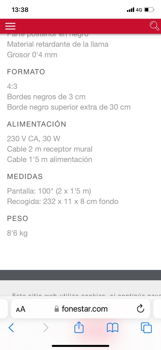 Pantalla proyector eléctrica