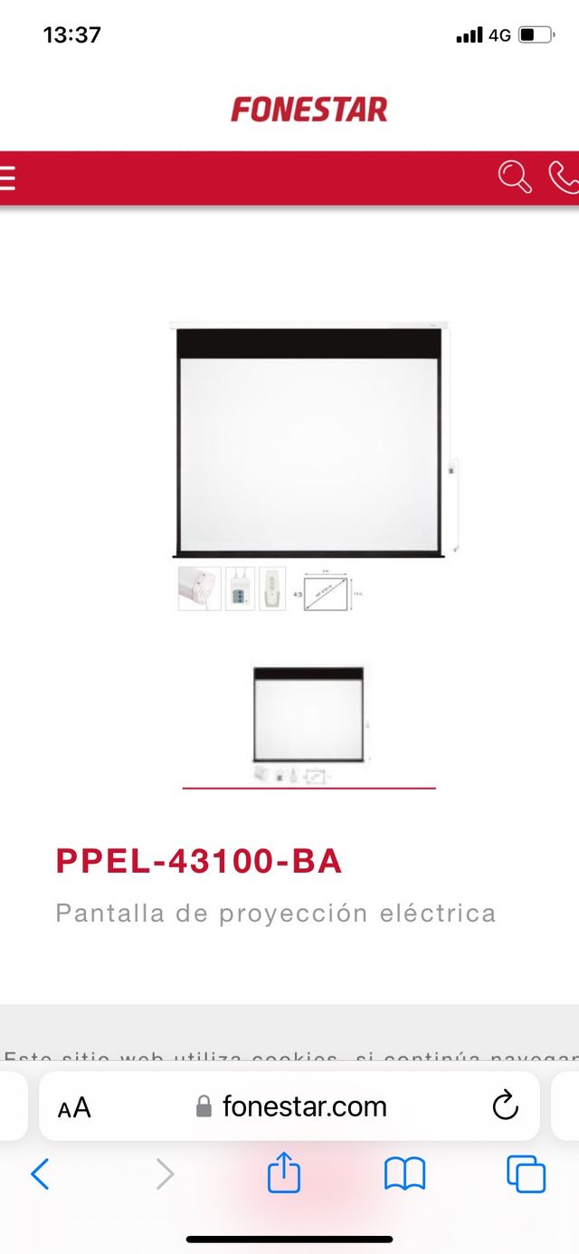 Pantalla proyector eléctrica