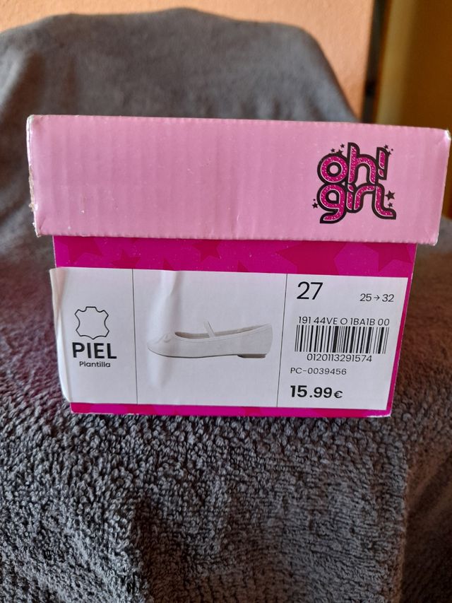 MANOLETINAS BAILARINAS BLANCAS NIÑA TALLA 27