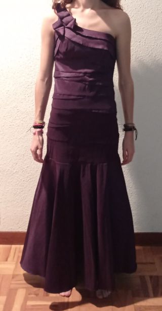 vestido largo boda fiesta de un solo tirante