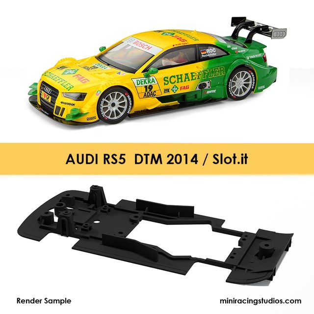 Chasis 3D AUDI RS5 DTM SCALEXTRIC Slotit comp.