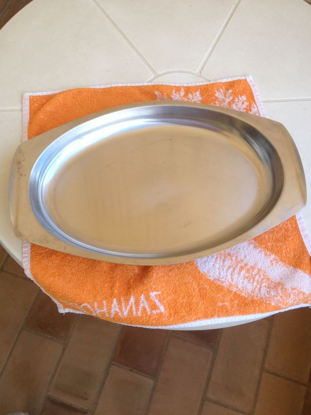 Lote 2 fuentes de acero inoxidable