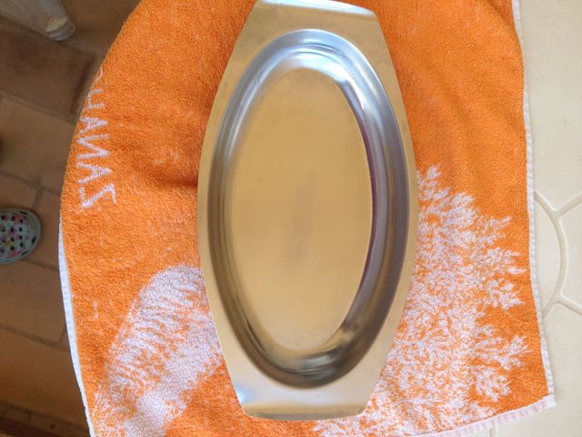 Lote 2 fuentes de acero inoxidable