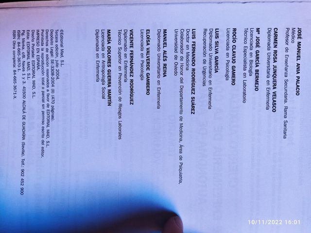 Auxiliar de Enfermería.