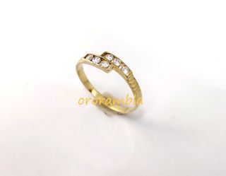 Anillo oro 18k y circonitas