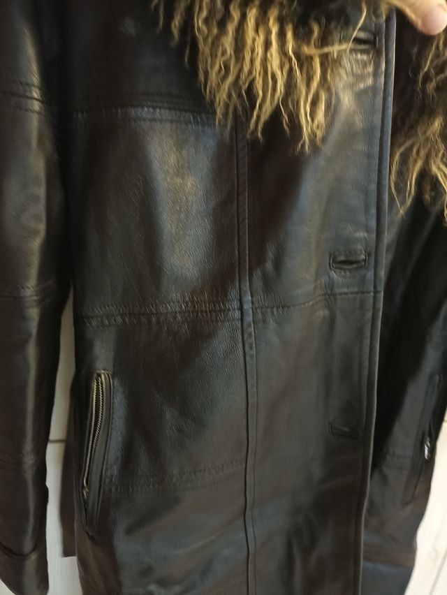 cappotto trench in vera pelle taglia L