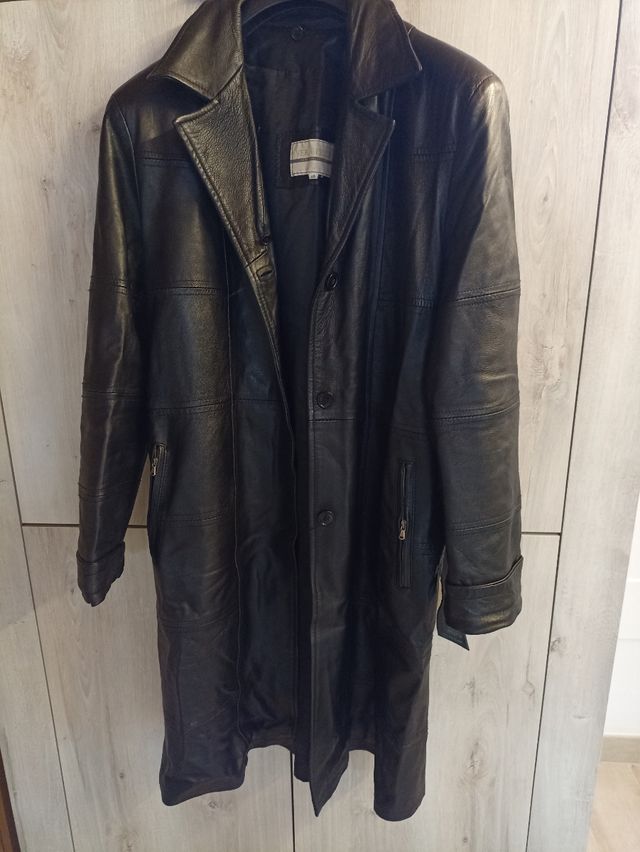 cappotto trench in vera pelle taglia L