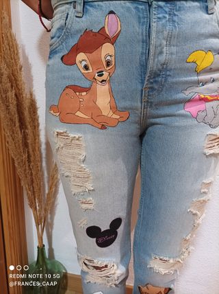 Pantalón pintado a mano 