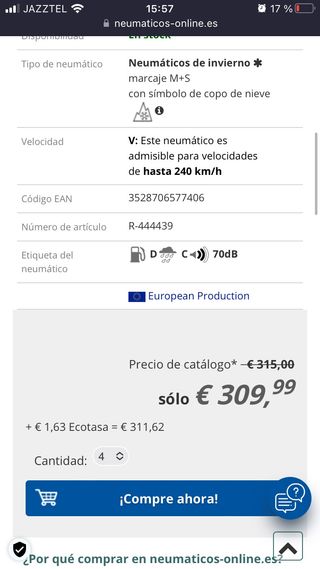 2 neumáticos Michelin Alpin 5