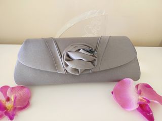 👛CARTERA FIESTA CLUTCH BODA GRIS PLATA INVITADA💒