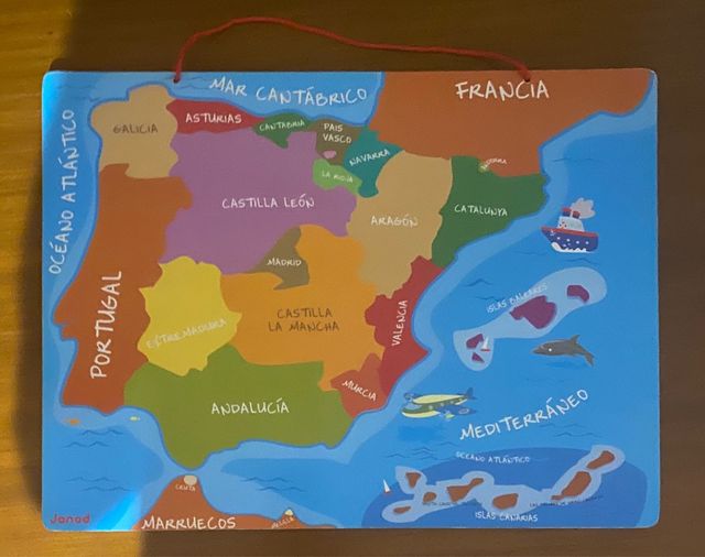 Mapa de España magnético de madera FNAC