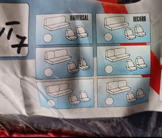 7 Fundas negras y grises asientos coche NUEVAS
