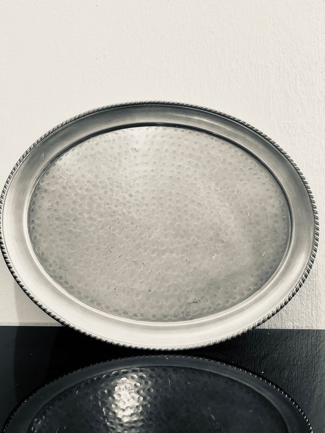 Vassoio in peltro 1950