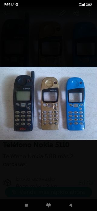 Teléfono Nokia 5110 más 2 carcasas
